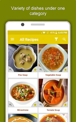 Healthy Soup and Curry Recipes android App screenshot 3